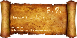 Hangodi Irén névjegykártya